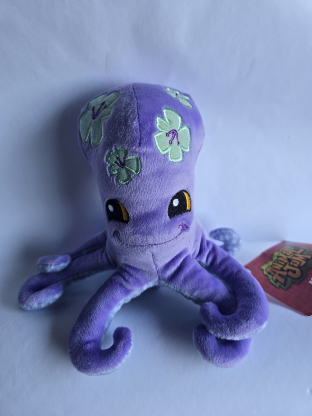 ANIMAL JAM PURPLE FLORAL OCTOPUS 6" RARE STUFFED PLUSH TOY With Tags